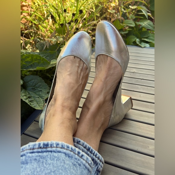 Mango Shimmering Silver Heels size 39 - Picture 1 of 7
